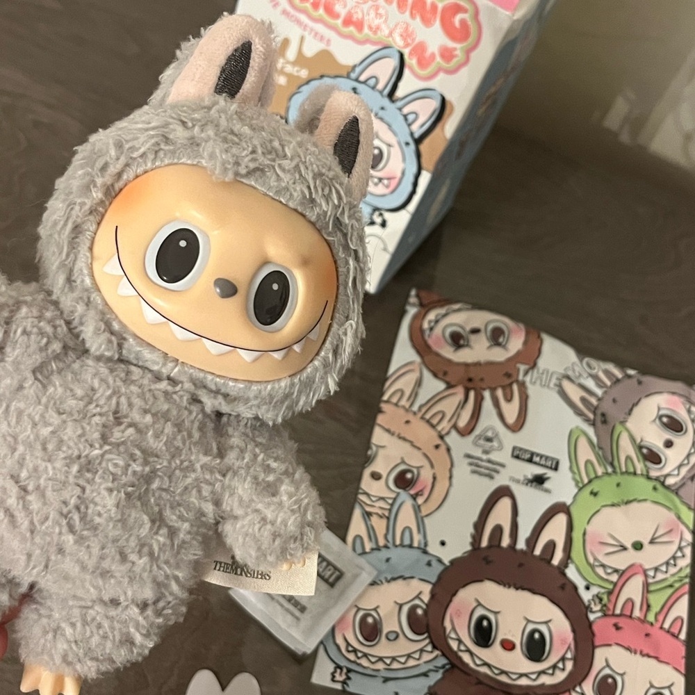 🩶Sesame Bean POP MART LABUBU The Monsters Macaron Vinyl Face, Authentic